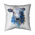 Begin Home Decor 26 x 26 in. Watercolor Jersey Cow-Double Sided Print Indoor Pillow 5541-2626-AN369